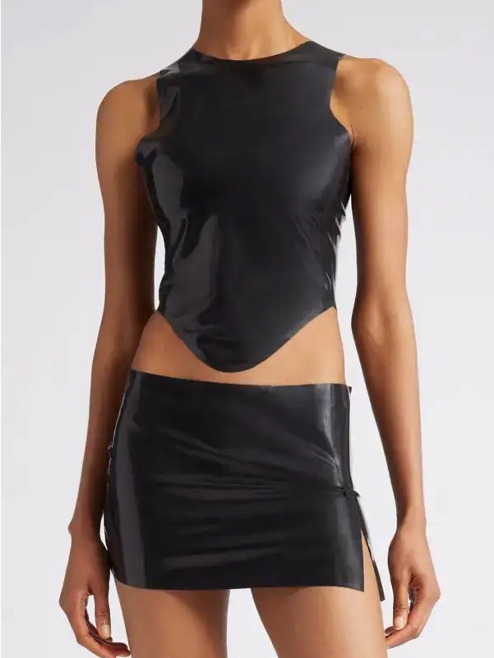 Miaou Jinx Black Glossy Latex Top